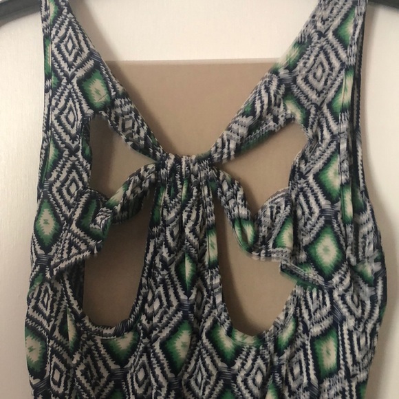 Gorgeous polyester navy and green dress - Picture 3 of 3